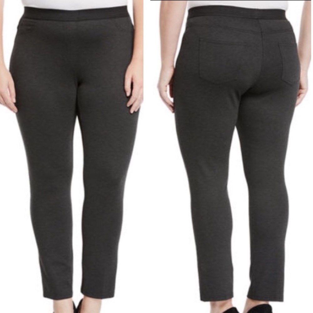 New Neiman Marcus slim knit pull on pant dark grey size 3X stretch pockets